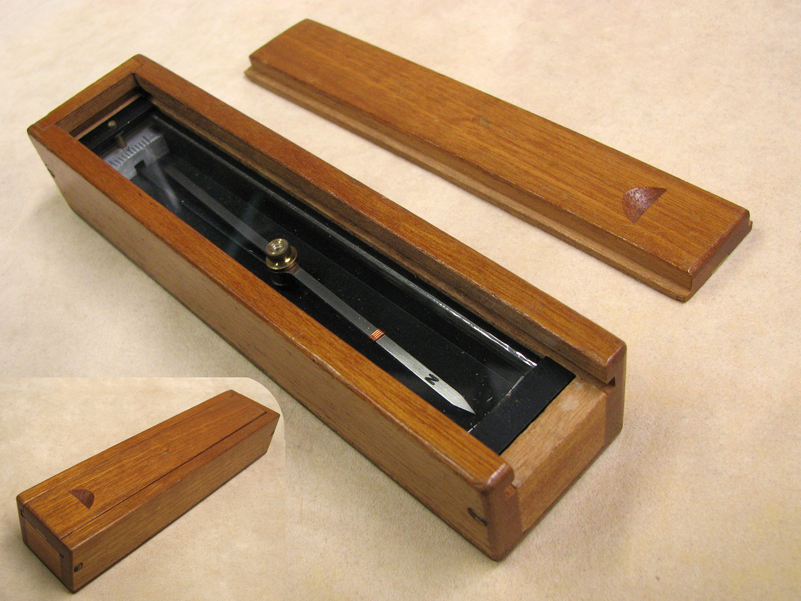 Surveyors plane table trough compass in oak case circa 1950's